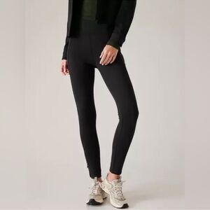 NEW Athleta Black Delancey Skyline High Rise Ankle Zipper Pants Leggings Size L